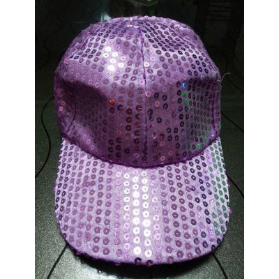 Unisex Disco Party Street Style Shining Sequin Baseball Cap Light Purple Hat   eb-08867006